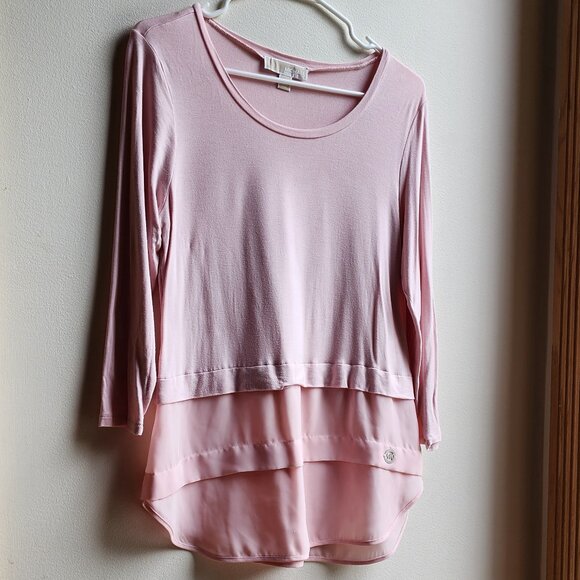 MICHAEL Michael Kors Pink Layered Scoop Neck Blouse Size Small - Picture 4 of 16